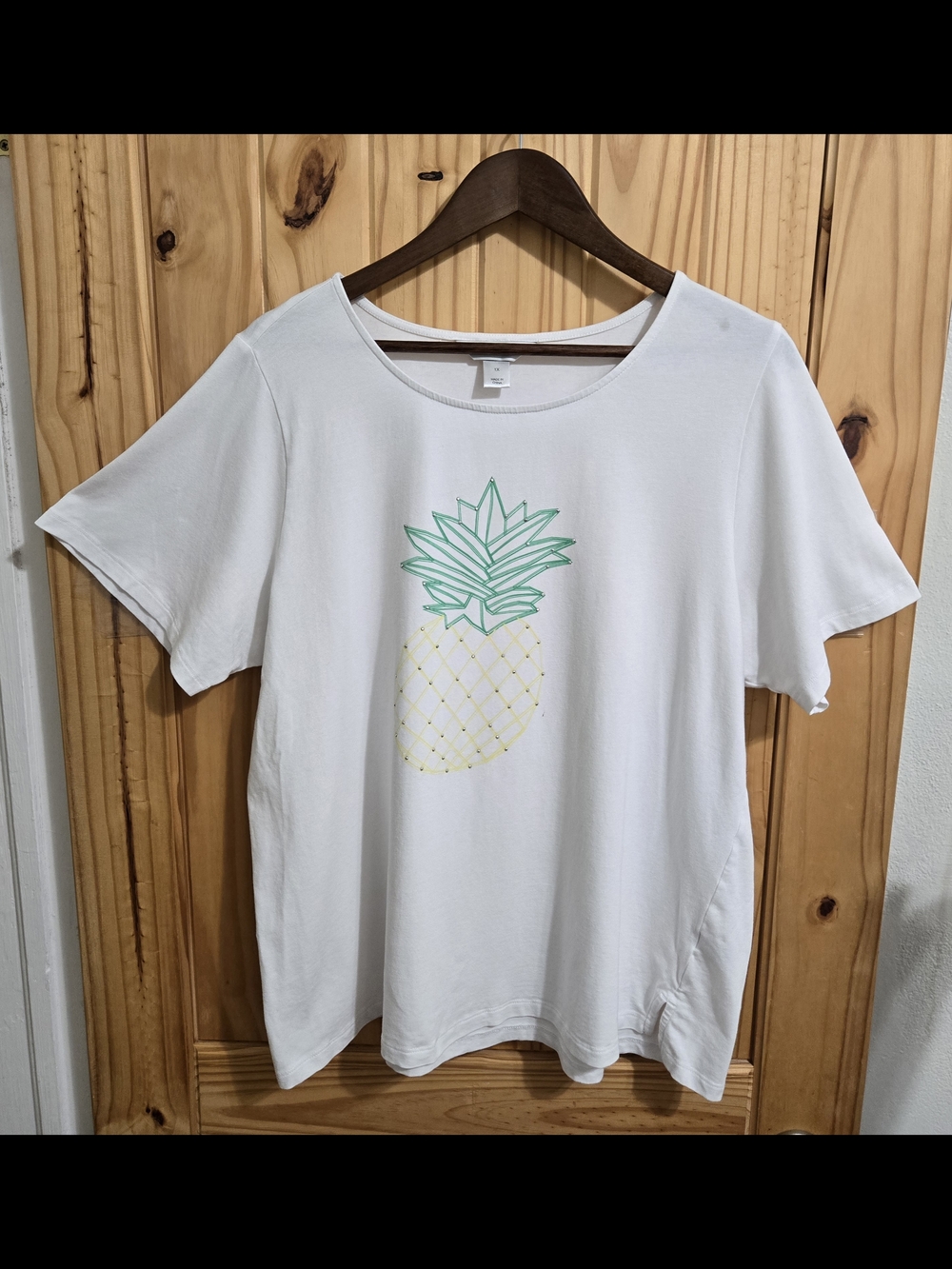 Bundle Of 2 CJ Banks Tops SZ 1X Pinapple Palm Tree Spring Summer Cruisewear
